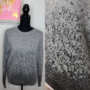 H&M Ombré Silver Sparkle Crew Neck Women’s Sweater (S)
